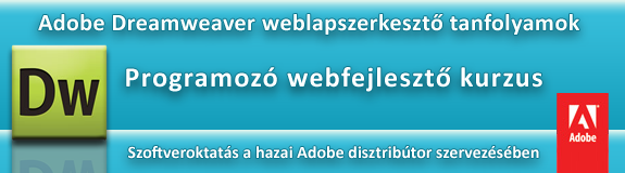 Adobe Dreamweaver programozó webfejlesztő kurzus