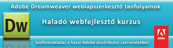 Adobe Dreamweaver haladó webfejlesztő kurzus