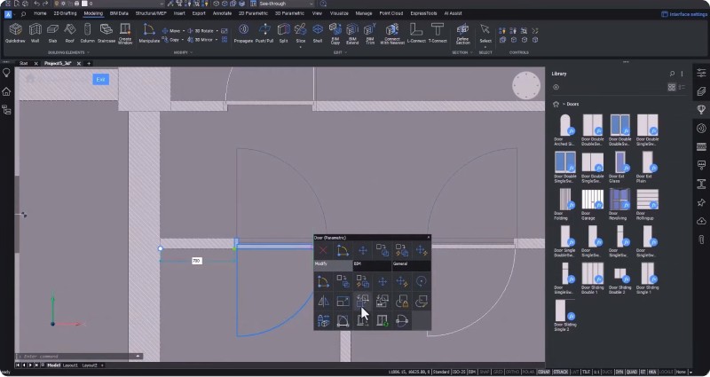 BricsCAD BIM belső ajtók