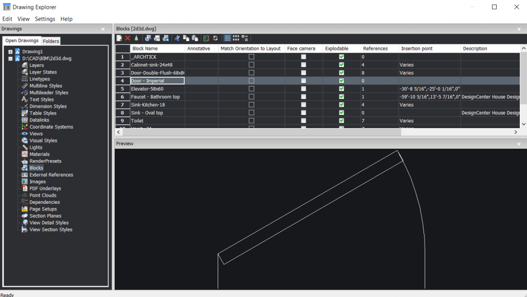 BricsCAD_Drawing_explorer