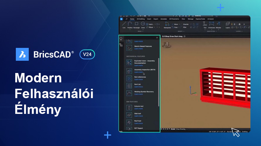 BricsCAD V24 modern felhasználói élmény