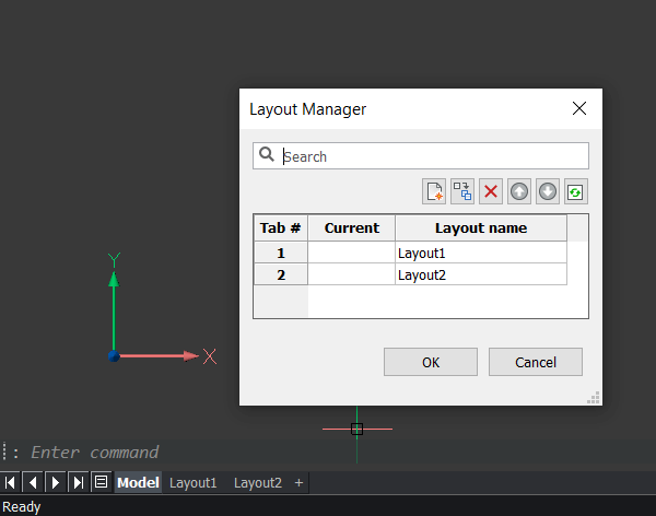 BricsCAD Layout Manager