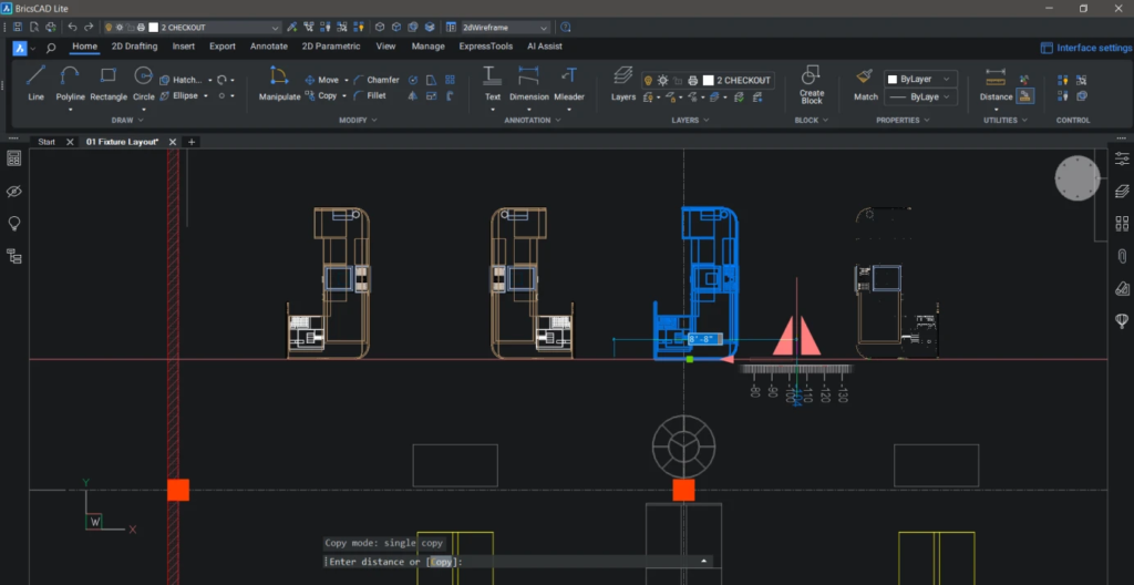 BricsCAD Lite működés közben