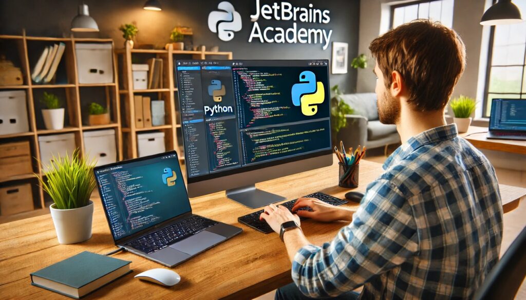 Programozó férfi a JetBrains Academy keretein belül