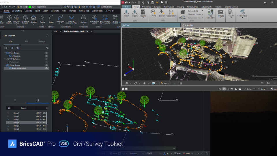 BricsCAD V25 újdonságok - Civil/Survey Toolset