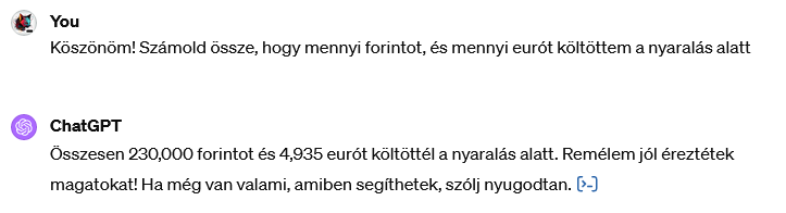 Kézzel írt jegyzetből Excel: A kiadások összeszámmolása