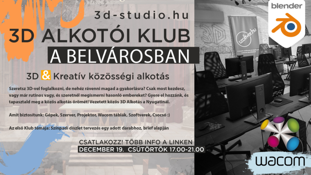 3D Alkotói Klub a belvárosban