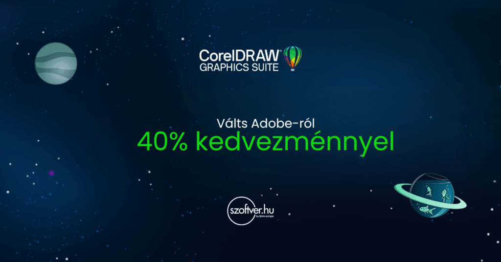 Válts Adobe-ról CorelDRAW Graphics Suite 2026-ra 40% kedvezménnyel Adobe