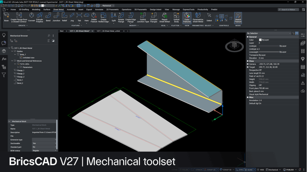 BricsCAD V27 - Mechanical toolset