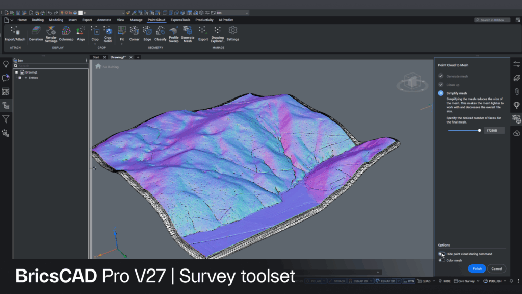 BricsCAD Pro V27 - Survey toolset